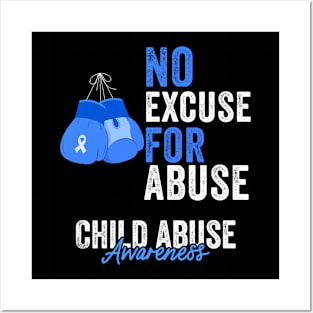 Child Abuse Prevention Awareness Month Blue Ribbon gift idea Posters and Art